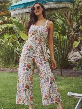 Princess Highway | Cream Floral Jumpsuit, Sleeveless